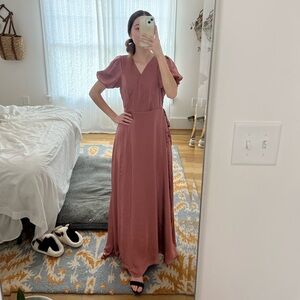 Dusty Rose Wrap Bridesmaid Dress